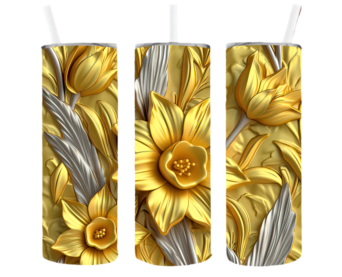 3D Metal Effect Flowers Sublimation Transfer