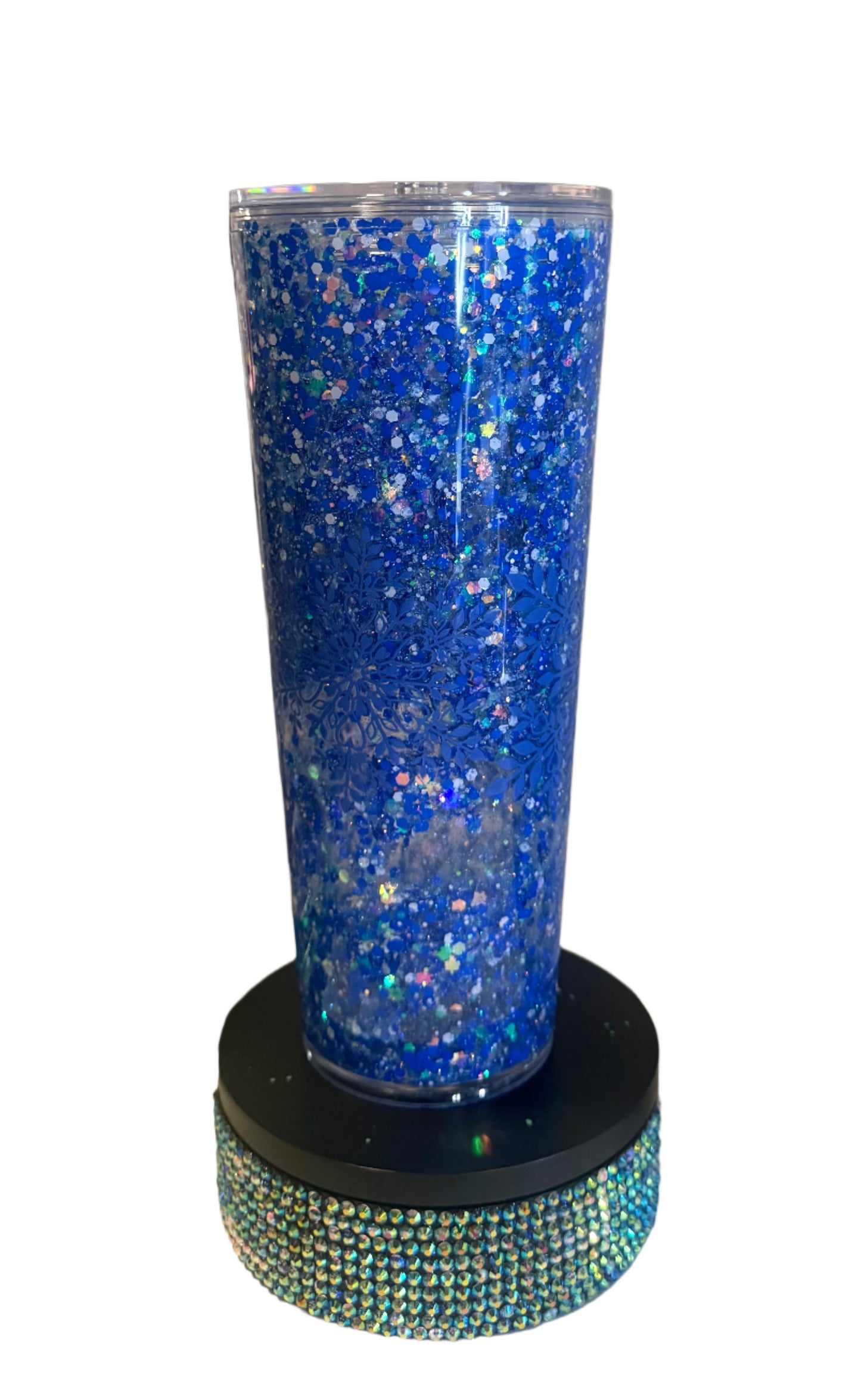 24oz Glow in The Dark Snowglobe Xmas Tumbler