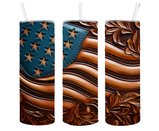 Leather American Flag Sublimation Transfer