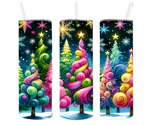 Colorful Christmas Trees Sublimation Transfer