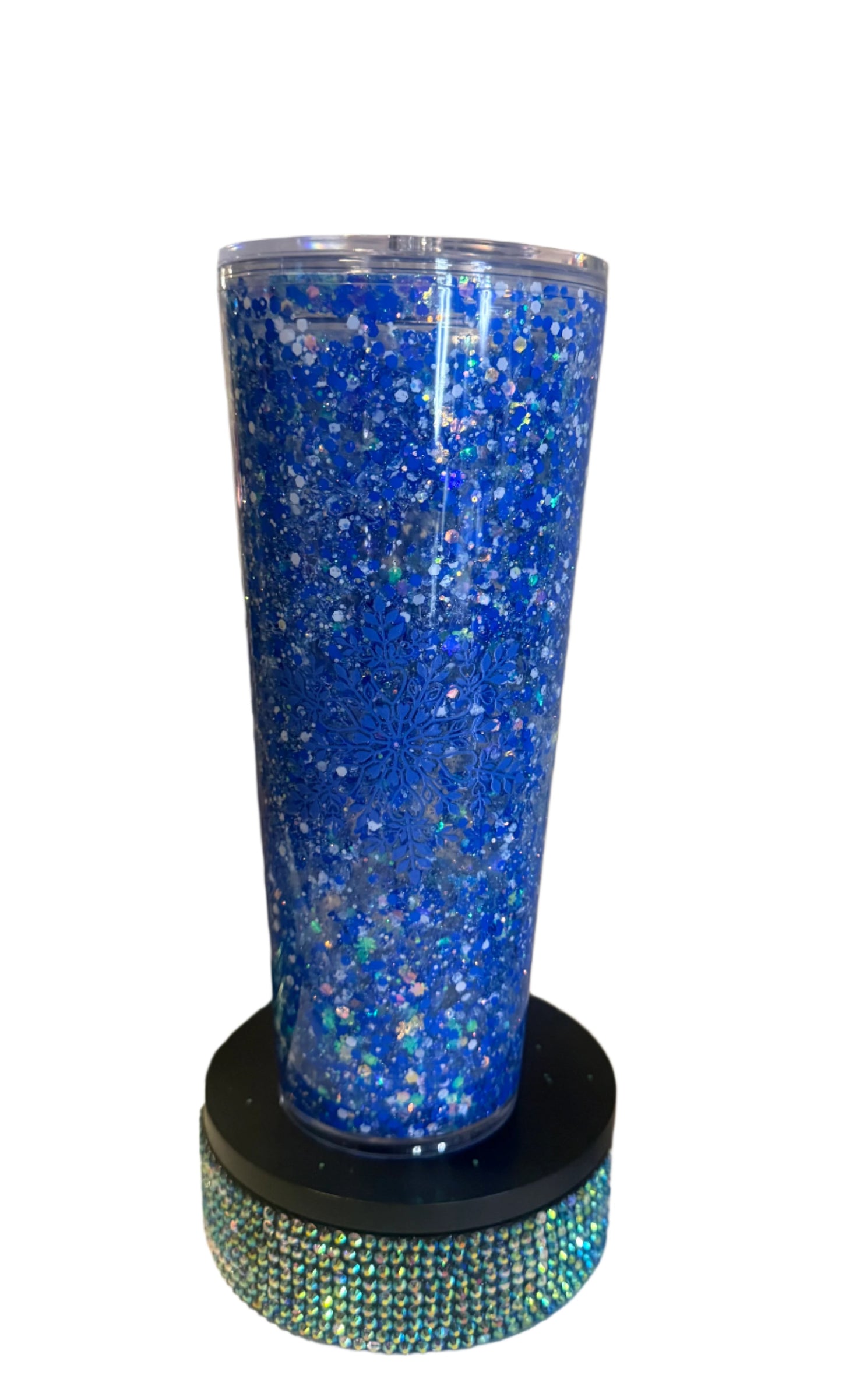 24oz Glow in The Dark Snowglobe Xmas Tumbler